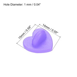 PATIKIL Rubber Pin Backs, 100 Pack Heart Shape Butterfly Clutch Lapel Pin Backing Locking Pin Keepers Brooch Holder for Uniform Badge Hat Tie, Purple