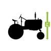 Antique Tractor Black Vinyl Decal Sticker