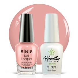 SNS Nail UV Gel and Nail Polish Lacquer Combo, Satin & Lace - Buttercup Baby (Natural/Nudes) - Long-Lasting Nail Color, Gel & Lacquer Duo Lasts 14 Days - UV Lamp Required - 0.5 Fl Oz