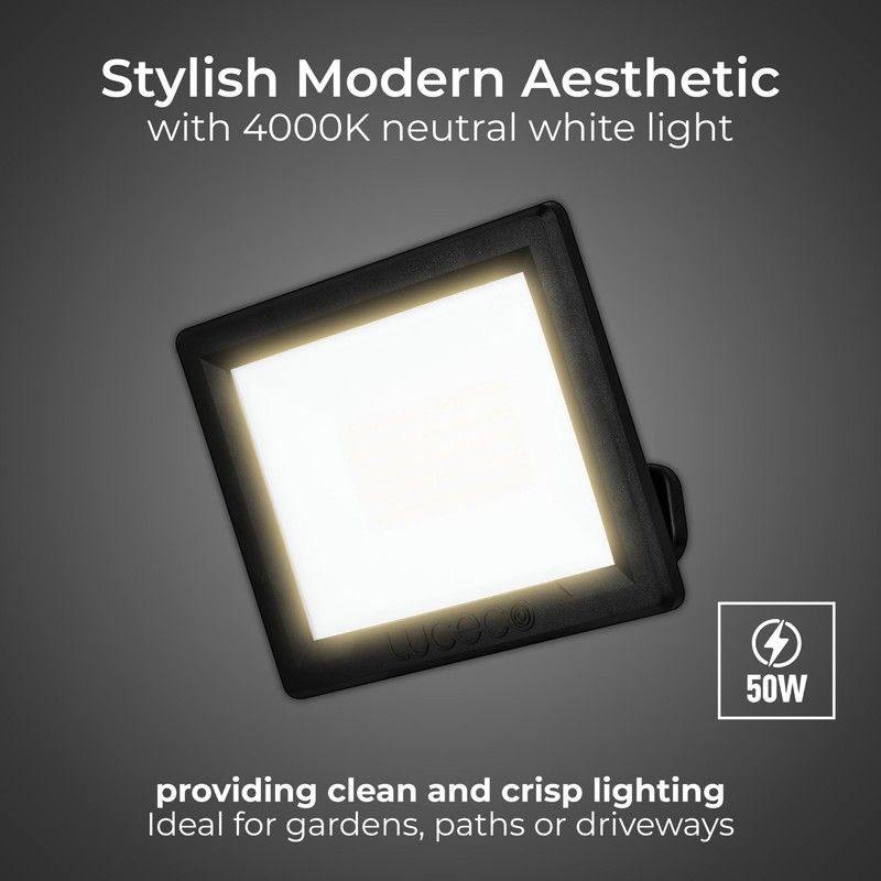 Luceco Outdoor Security LED Floodlight for Driveways, Walkways and Gardens,