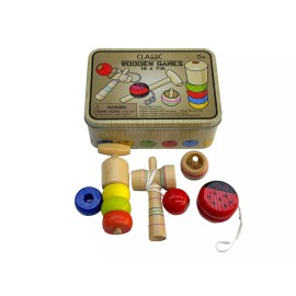 Classic Wooden Toys in a Tin - Timeless Fun for Kids