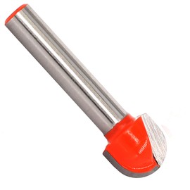 Akylin Cove Core Box Router Bit 1/4 Shank, Carbide Tipped Double Flute Round Nose Router Bit, 1/2" Cut Dia, Cut Height 25/64", Woodworking Milling Cutter for Groove