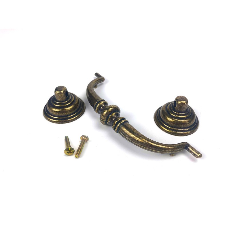 HOUSEHOOK 4 PCS Antique Brass Metal Drop Bail Pulls, 4-1/4"