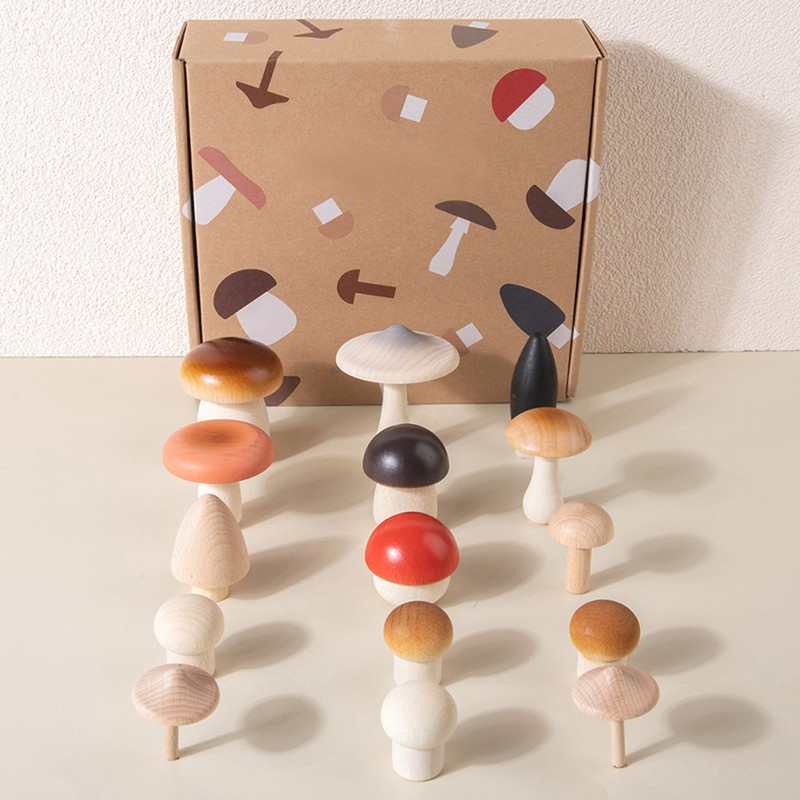 Wooden Mushroom Picking Toys Simulation Mushroom Picking Game Educational Toys