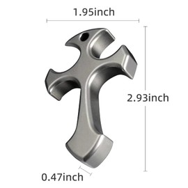 NBGDY Pure Solid Titanium Cross Pendant for Men ， Handcrafted in Solid Titanium Alloy with 60cm Stainless Steel Necklace