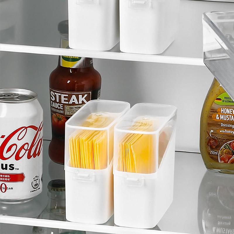 Linkidea 2 Pcs Sliced Cheese Container, Plastic Cheese Holder with