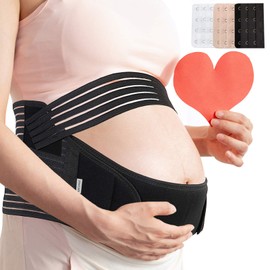 GECONLE Abdominal Belt Pregnancy Support Belt Belly Band Pregnancy Belt Abdominal Belt Supports Waist Back and Belly, black
