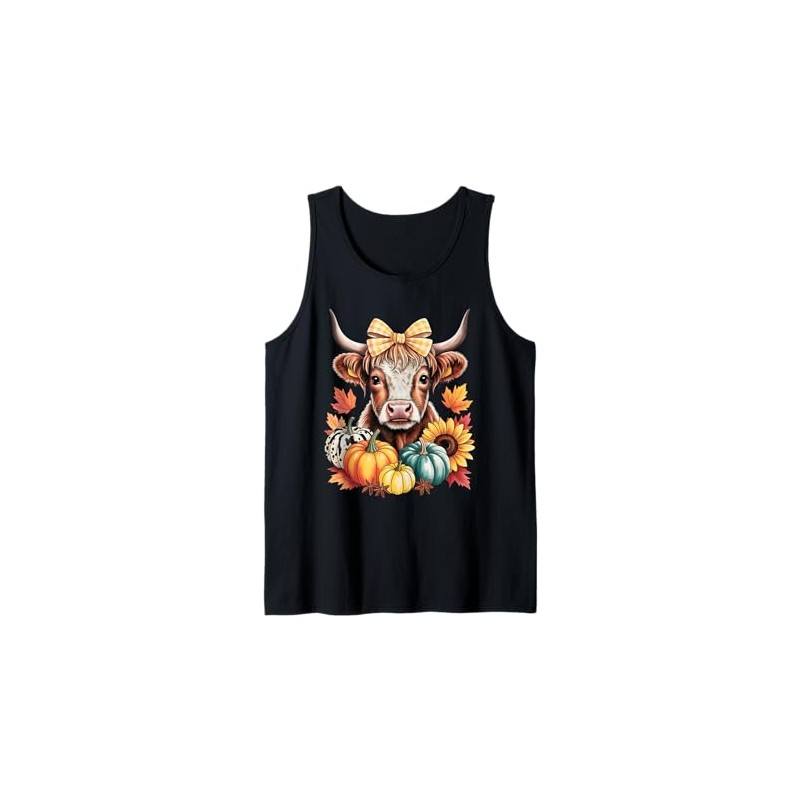 Cute Highland Cow Fall Season Pumpkin Design Gift Men Women