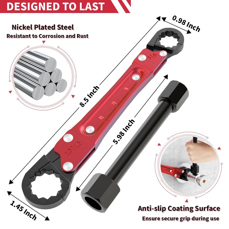 LAISGOO Plumbing Tools, Angle Stop Wrench Angle-On Wrench kit, plumbers