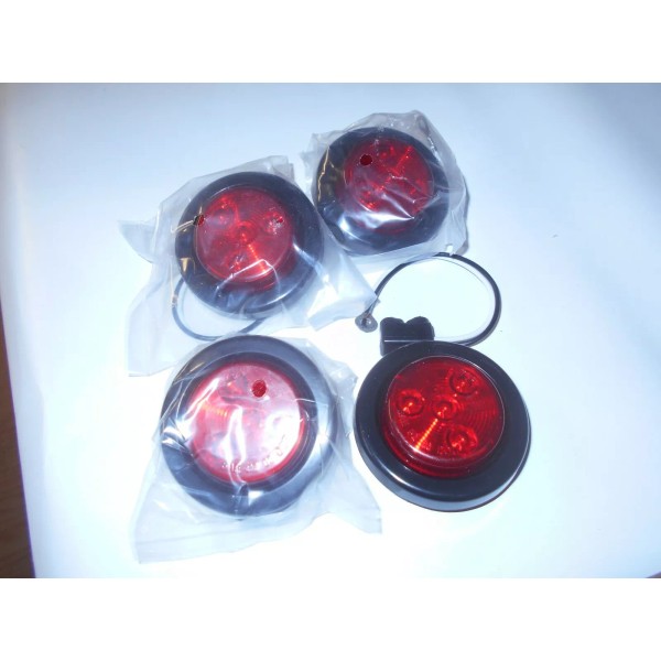 GUSTAFSON *4 PACK RED 2" ROUND 3 LED SIDE MARKER