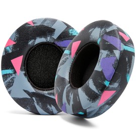 WC Extra Thick Replacement Earpads for Beats Solo 2 & 3 by Wicked Cushions - Ear Pads for Beats Solo 2 & 3 Wireless ON-Ear Headphones - Soft Leather, Luxury Memory Foam, Strong Adhesive | 90's Black