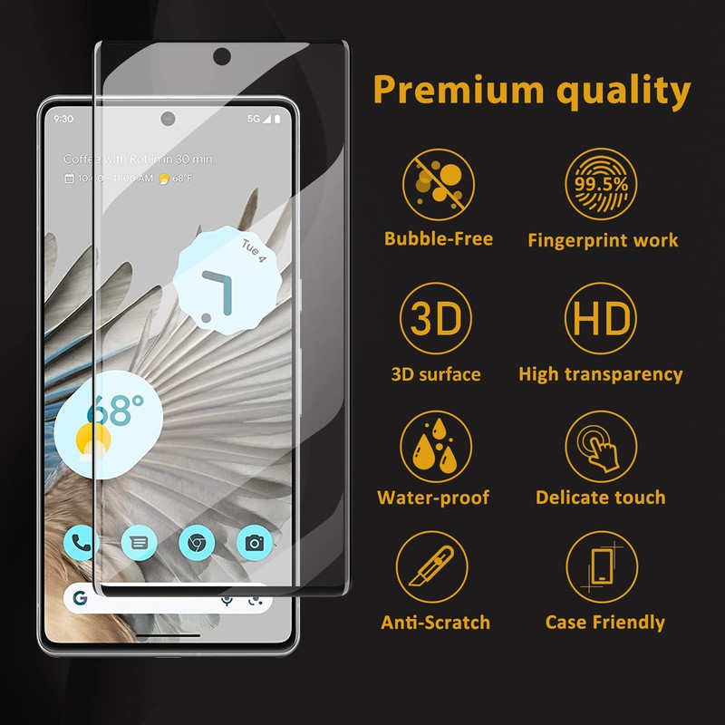 2+2 Pack Designed For Pixel 7 Pro Screen Protector, Tempered