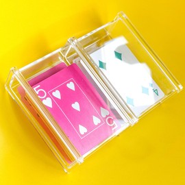 ooelyy Double Deck Acrylic Playing Card Case/Holder, Clear Storage Playing Card Box - Fits Most Standard Size Playing Cards and Bridge Size Cards