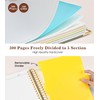 Hardcover Large Spiral Notebook 8.5" x 11" with Removable Dividers