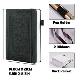 TIEFOSSI Bullet Dotted Journal Notebook, 160gsm Numbered Thick Paper, A5 Hardcover Dotted Grid Diary for Women Men Work Writing, Bullet Journaling, Drawing