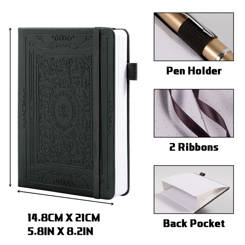 TIEFOSSI Bullet Dotted Journal Notebook, 160gsm Numbered Thick Paper, A5