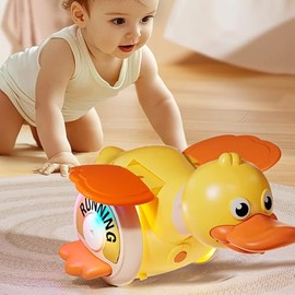 Anveltech Duck Toys for Toddlers 1-3, Tummy Time Crawling Toys for Babies 6-12 12-18 Months, Light Up Musical Dancing Walking Duck Learning for Infants Newborn Boys Girls