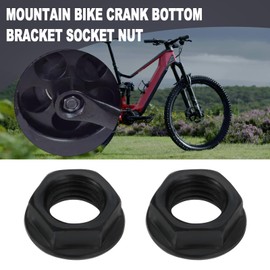 Create idea 8pcs Crank Arm Bottom Bracket Nut Crank Axle Steel Nut Hole Diameter 10mm Height 12mm Bottom Diameter 14mm for Fixing Chain Wheel Crank Group Bike Black