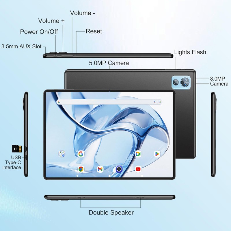 DEERTiME 2025 Latest Tablet 10 inch Android 15 Tablets with