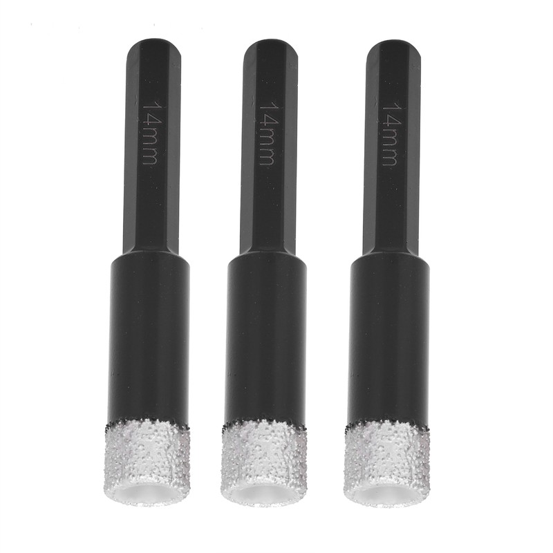 3Pcs Vaccum Brazed Diamonds Dry Tile Drill Bits Marble Granite