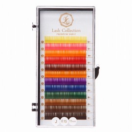 Lash Collection Matsueku Color Rush [j Curl C-Curl D Curl / 11mm 12mm / Sable] Self Kit J Curl 0.5 inch (12 mm)