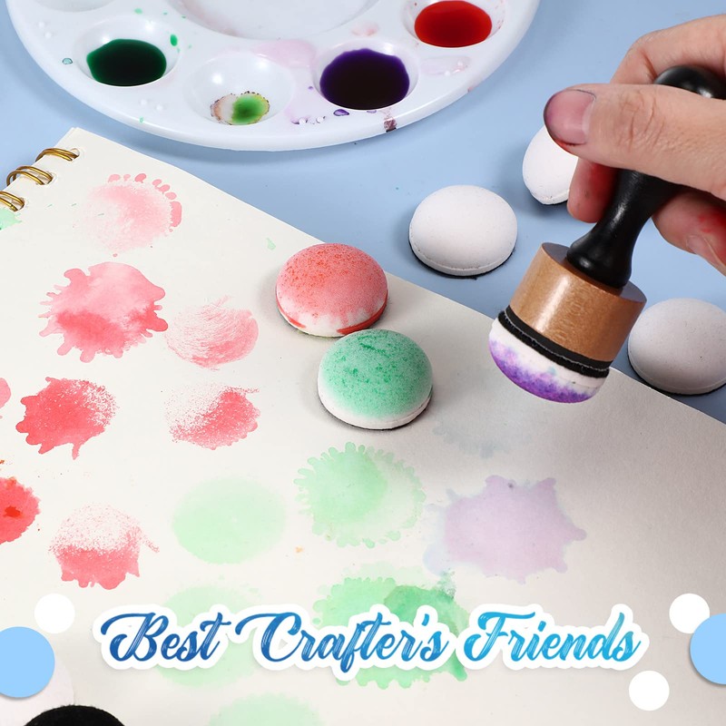 Chengu 20 Pieces Mini Ink Blending Foams Tool Round Replacement