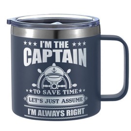 FROOBLEQUIRK 14 Oz Boating Tumbler – Captain & Boat Owner Gift, Nautical Accessories for Men, Pontoon Boater Gift, Funny Boat Lover Drinkware