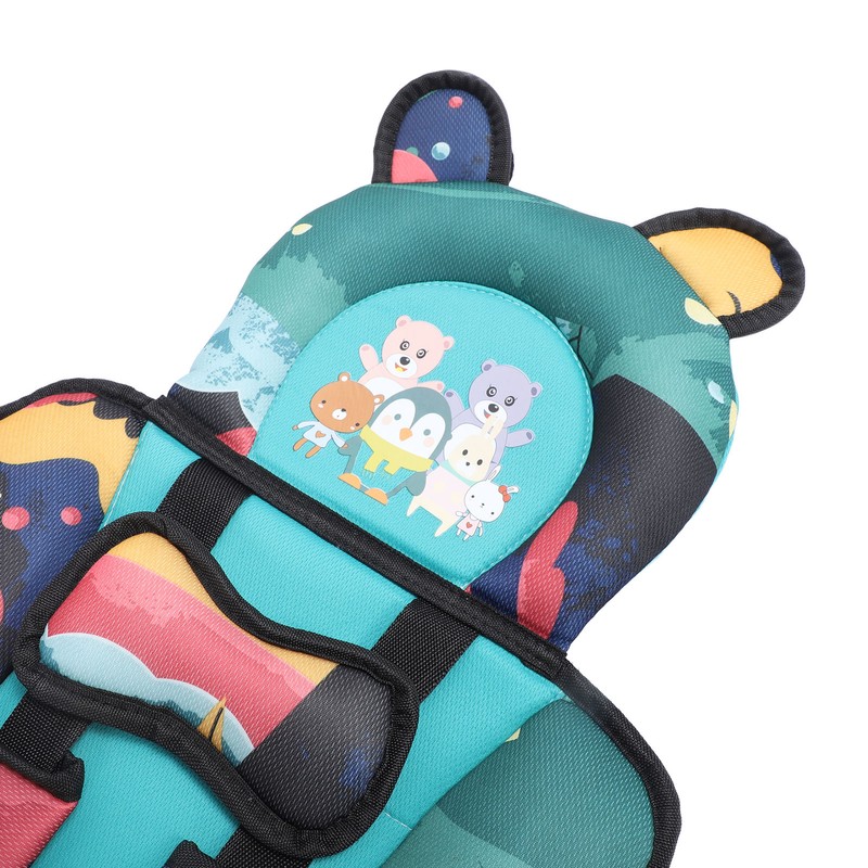 Toddler Car Seat Insert Bear Pattern Heighten Adjustable Fixing Straps