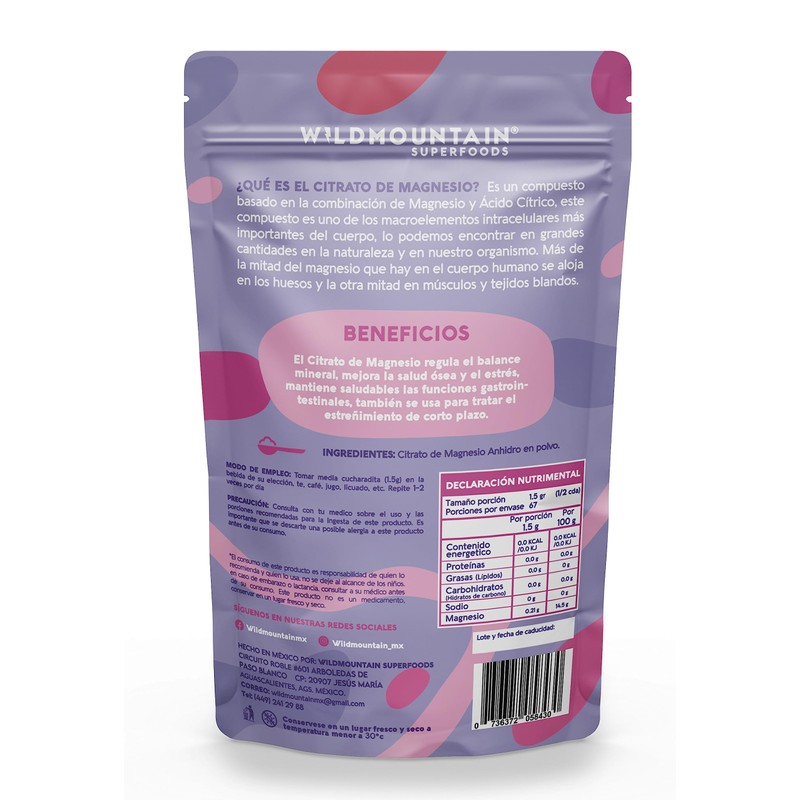 WILDMOUNTAIN - CITRATO DE MAGNESIO 100gr.