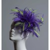 Pretty-Plumes Purple Beaded Feather Pinwheel Bridal Costume Fascinator Hat Hair