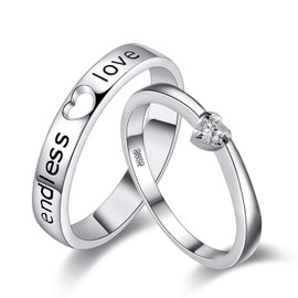 Uloveido His and Hers Amazing Endless Love Heart Puzzle Matching Wedding Band Rings for Couples Graduation Rings for Boyfriend and Girlfriend Nice Valentines Day Gifts for Lover Couple J205