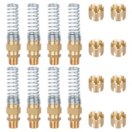 Brass DOT Air Brake Hose End Fitting, Dazakoot 3/8” Hose x 1/2” Male Connector with Spring Guard, Air Brake Connector for Semi Truck - 8 Pack End Fitting & 8 Pack Sleeve Tube