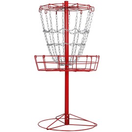 Yaheetech 12-Chain Portable Disc Golf Basket Target Accessories Disc Golf Set w/Basket Target and Double Steel Chains Red