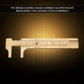 Brass Sliding Gauge Vernier Caliper Ruler, Double Scales Mm/inch, Vintage Style, Convenient to Carry, High Precision for Daily Use (-GS02759-01)