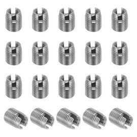 PATIKIL Self-Tapping Threaded Inserts, 20 Pcs M3 x M5 x 6mm 303 Stainless Steel Thread Adapter Reducer Slotted Screw Repair Inserts Nuts Sleeve