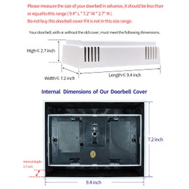 ORYX Doorbell Chime Cover Box Only, White Door Bell Covers for Wall, Wood Piano Paint Design for Decorative, Large Size 9.8x7.6