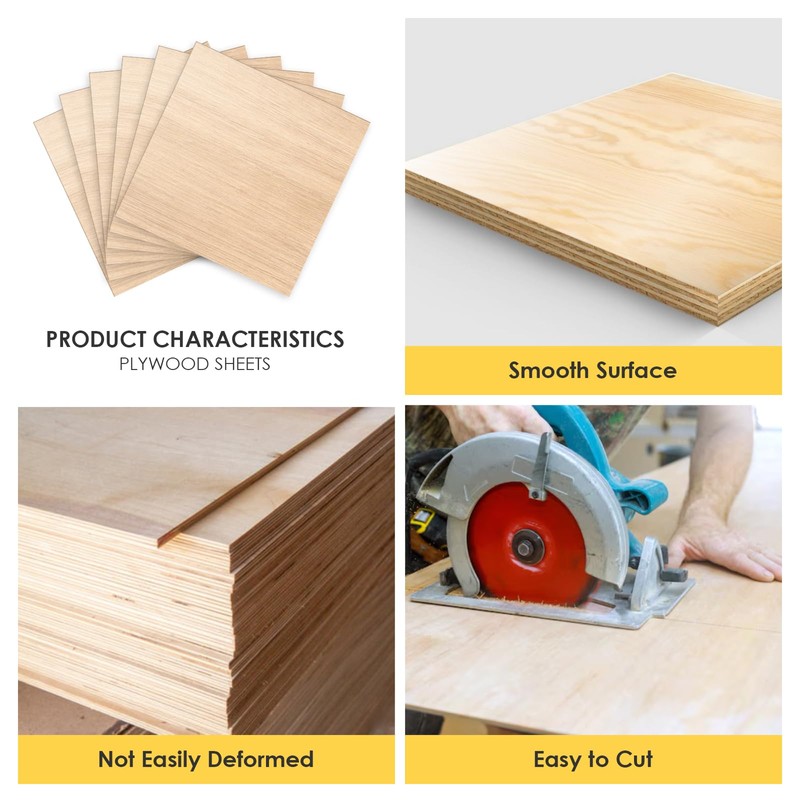 12 PCS Plywood Sheets, 200×100×2mm Wood Planks, Basswood Sheets, for