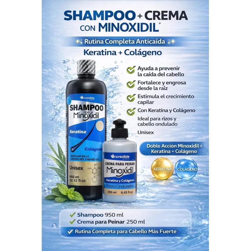 Kit Shampoo Incredible Crema Peinar Anti Caida Sal