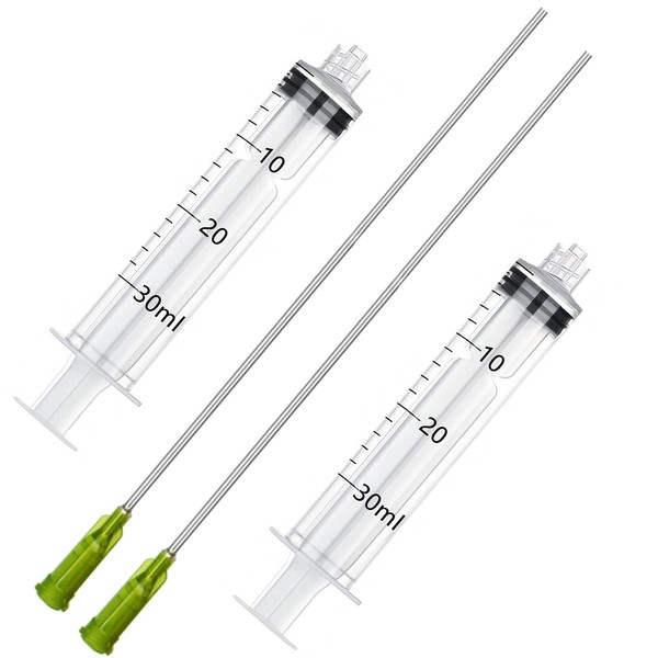 HaBeuniver 30ml Luer Lock Syringe with 14Ga 7 Inches Long