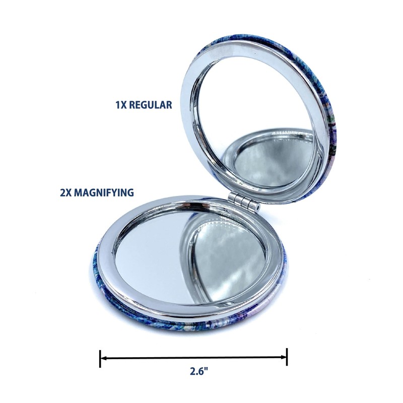 Mirror Small Fold Pocket Makeup Mirror Purple Cosmetic Mirror Handheld