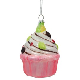 BestPysanky Cupcake/Muffin Food Glass Christmas Ornament