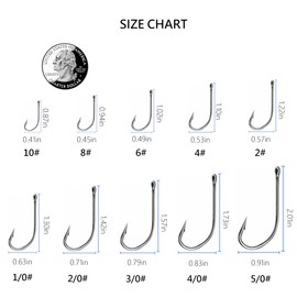 AMHDV 200pcs Forged Long Shanked Fishing Hooks for Saltwater Freshwater, Long Shank Octopus Fish Hook (Black, 200pcs-5/0#)