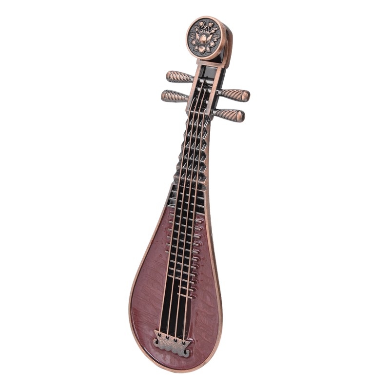 Incense Burner Holder Unique Chinese Lute Design Premium Copper Sturdy
