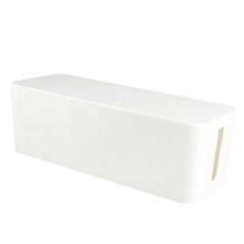 LALAFINA Plastic Cable Management Box Organizer White for Durable Cable Storage Lightweight Design Protects and Organizes Cables for Home Office Use