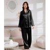 Maxbee Women's Satin Silk Pajamas Set, 2 Piece Notch Collar