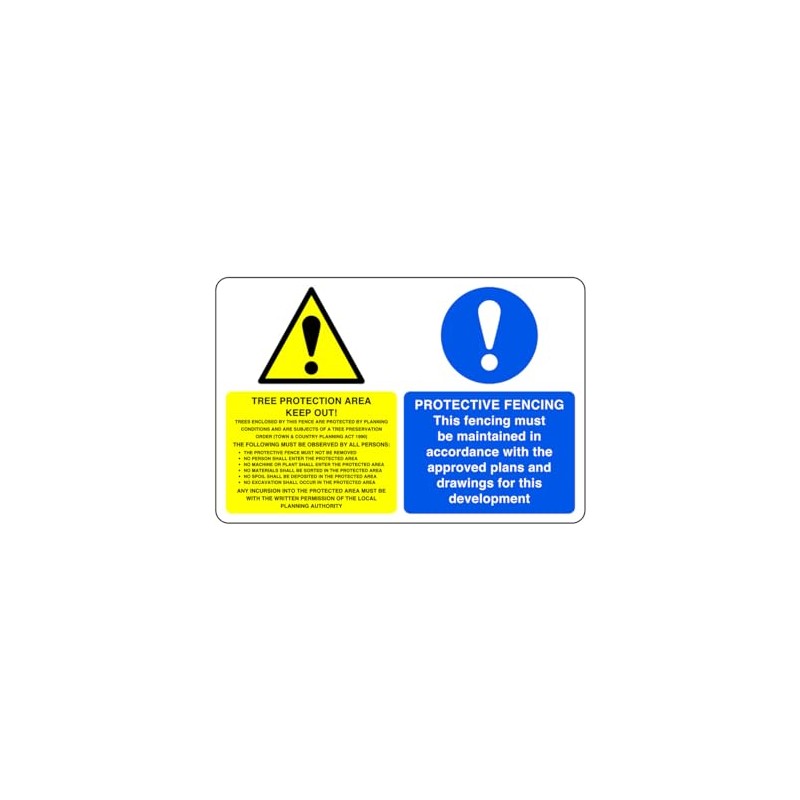 Safety First Display LTD Tree protection area keep out sign