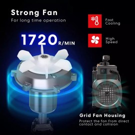 Unbranded 110V 9.6 CFM 1 HP Dual-Stage Rotary Vane HVAC Air Vacuum Pump with Oil Bottle