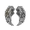 1 Pair Angel Wings Metal Mural Wall Sculpture Decor for