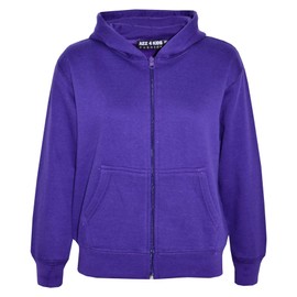 A2Z 4 Kids Girls Boys Plain Tracksuit Hoodie With Joggers Jogging - T.S Plain Purple 13
