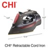CHI Steam Iron for Clothes with 8’ Retractable Cord, 1700
